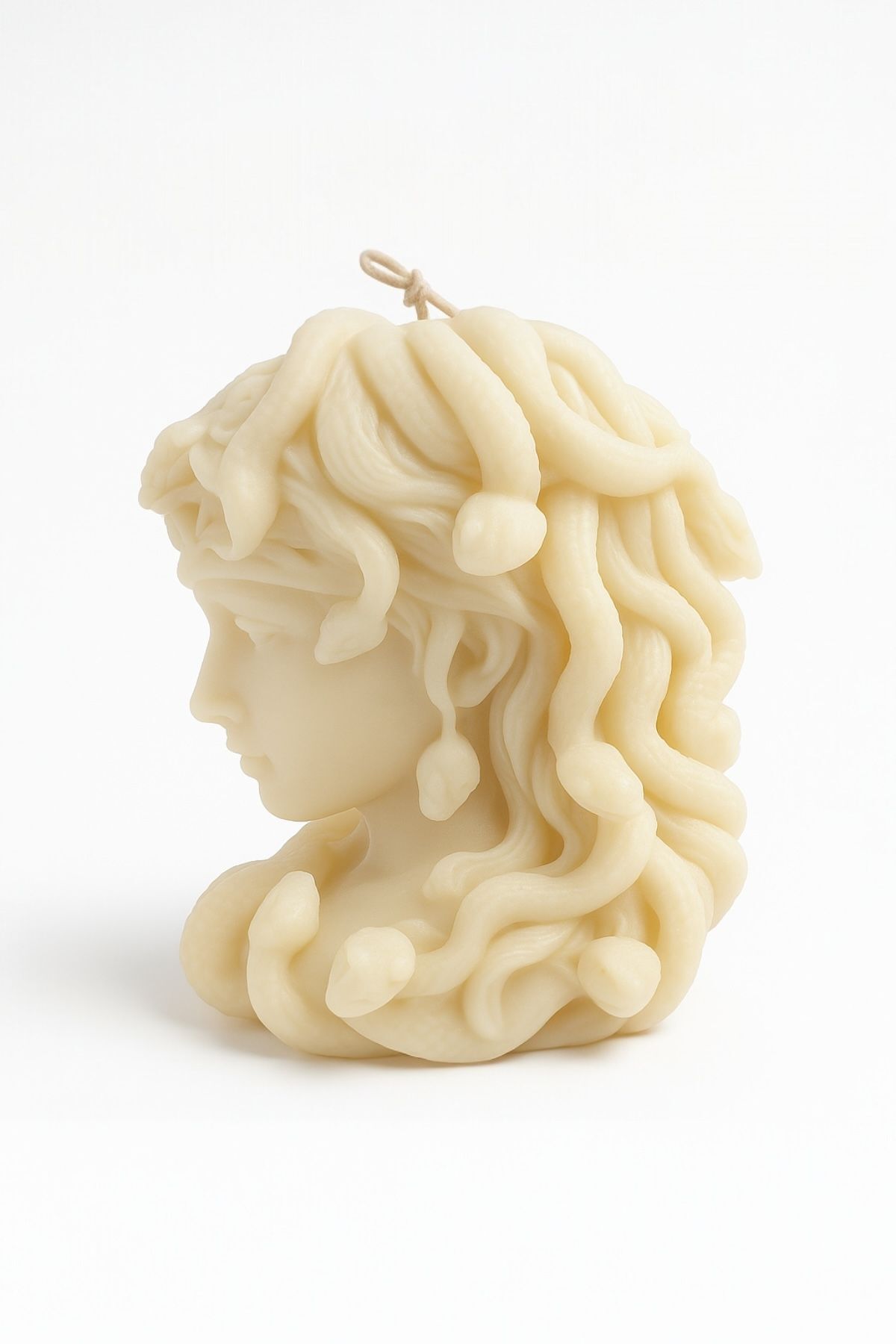 Medusa Vanilya Kokulu Heykel Mum 15x11CM 370GR Beyaz