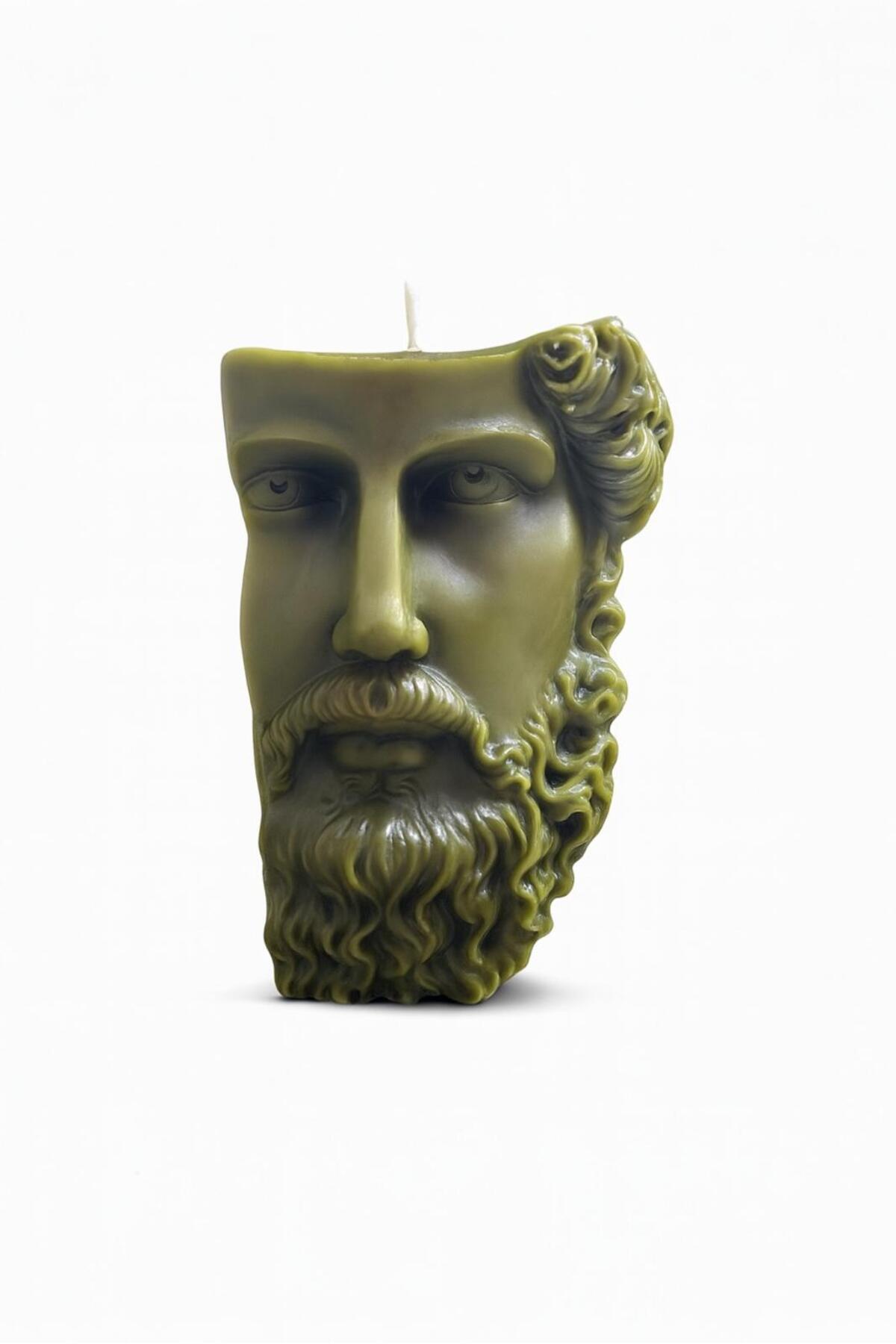 Zeus Heykel Mum Sandal Ağacı Kokulu Yeşil, 270 g | Kokulu Dekoratif Mum