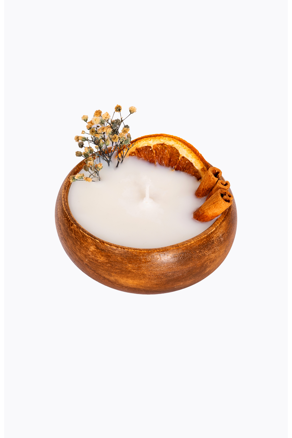 Harmony Essence Portakal Kokulu Mum Bambu Kase 10X4CM 210GR Beyaz