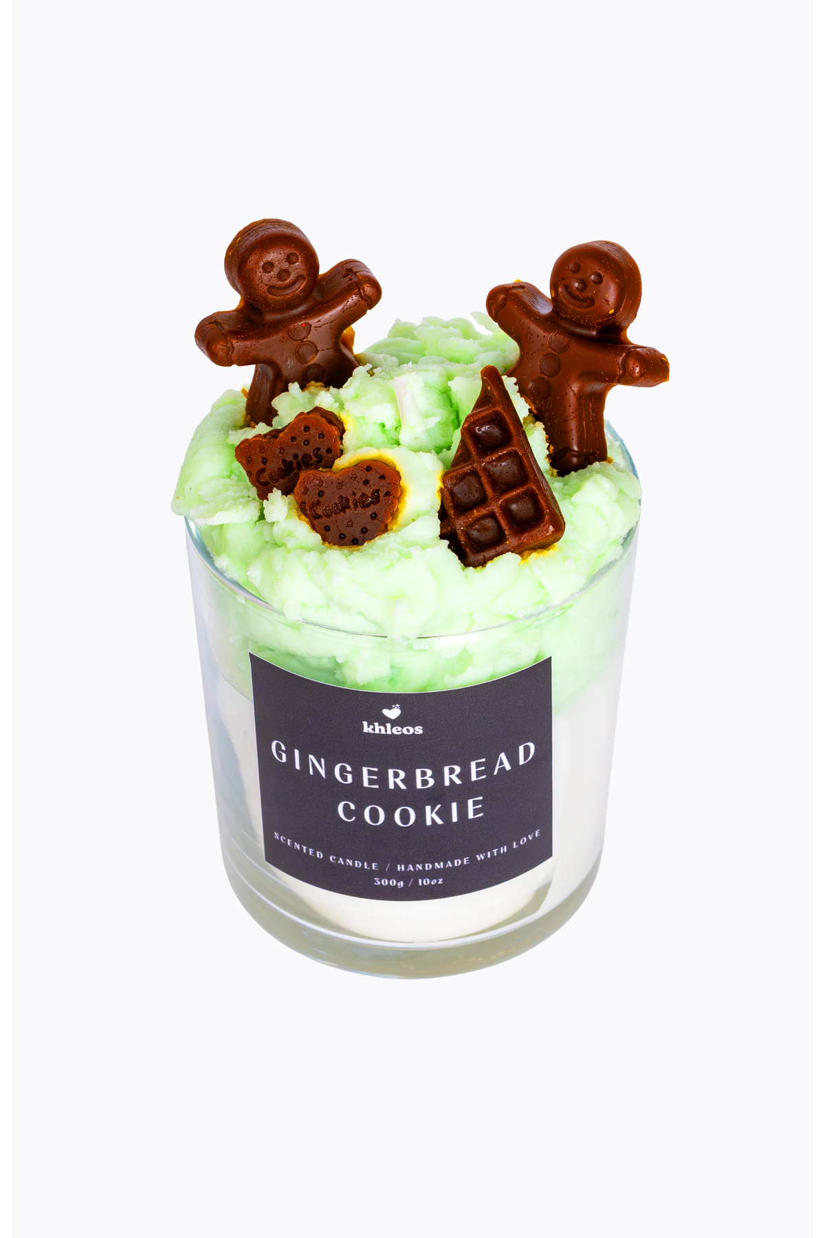 Gingerbread Cookie Candle Yeşil Çay Kokulu Soya Wax Dekoratif Mum 300gr