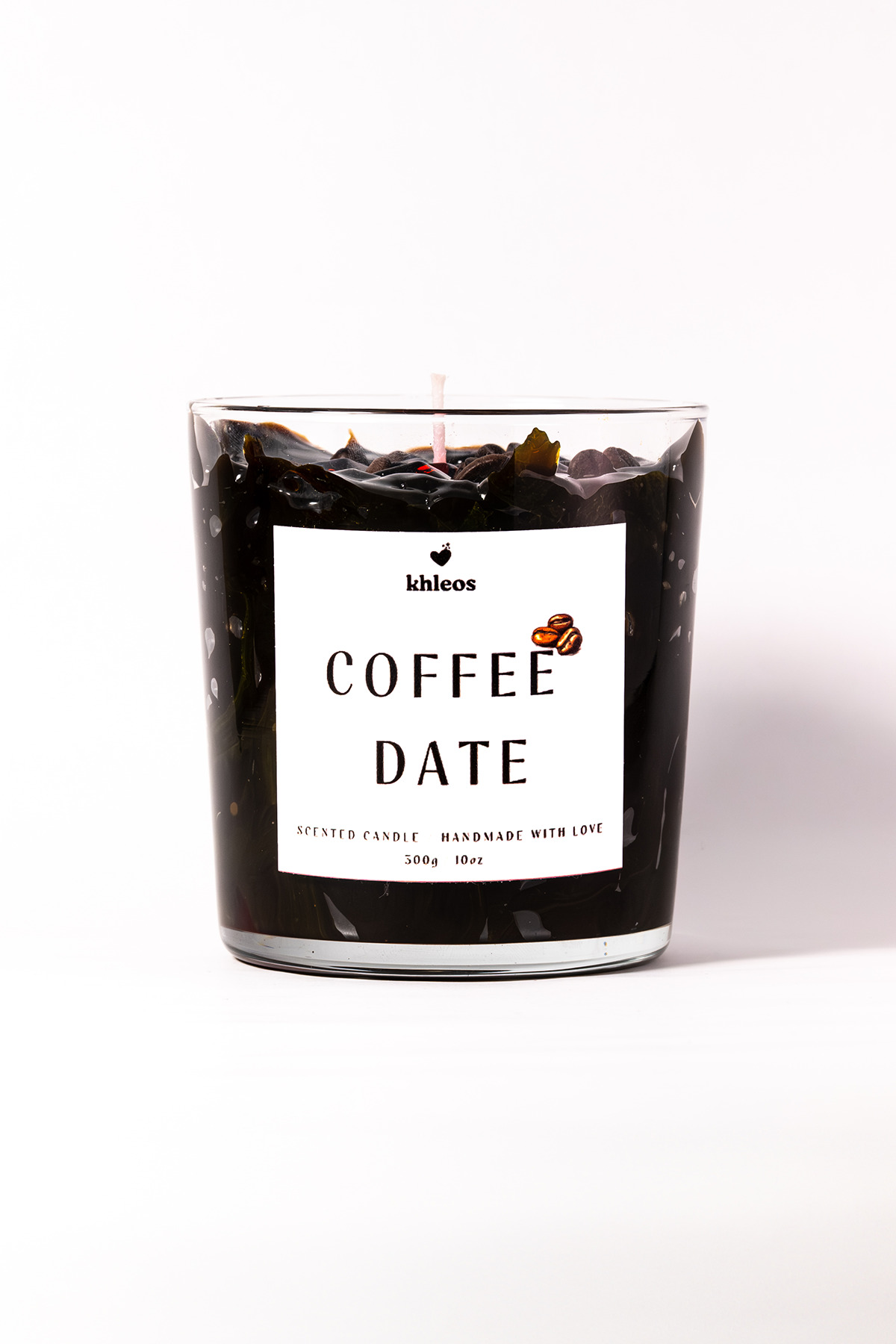 Dark Coffee Date Kahve Kokulu Kahverengi Mum, 300 g, 8x9 cm | Kokulu Dekoratif Mum