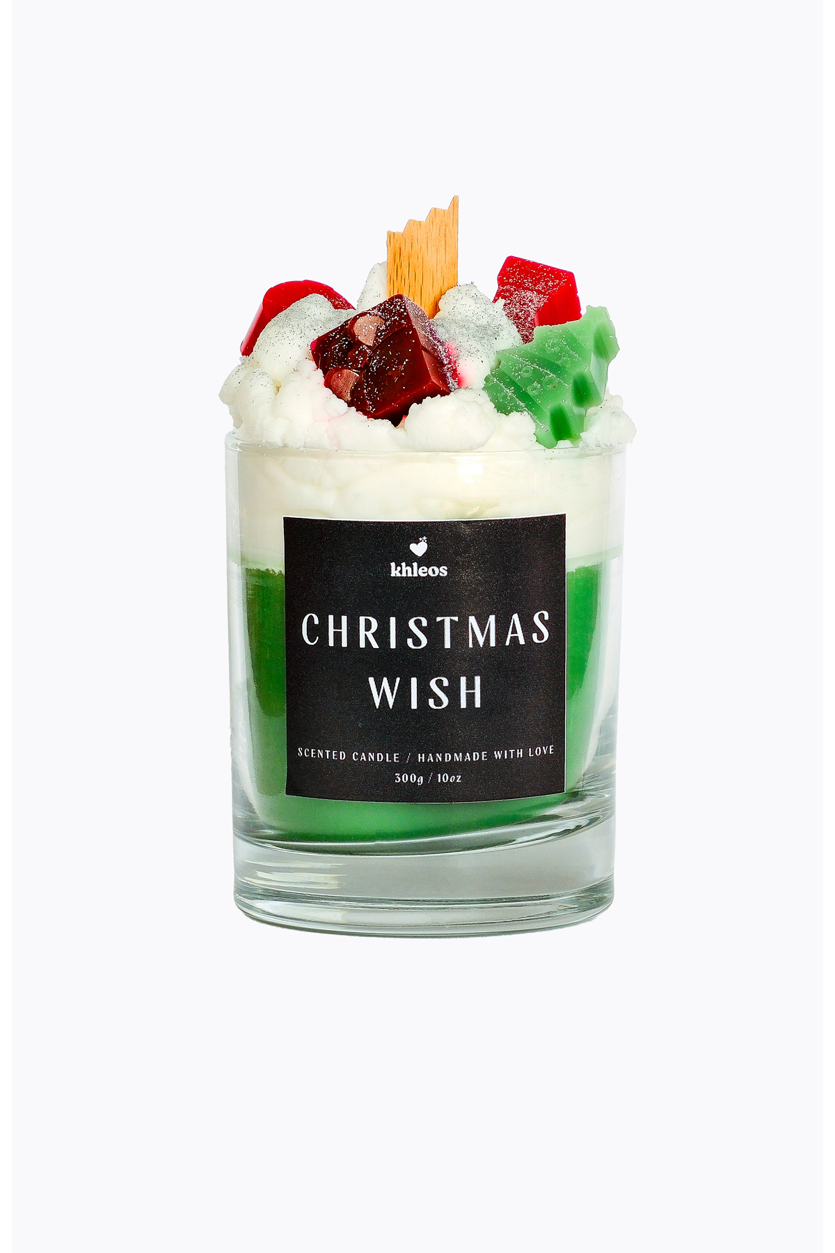 Christmas Tree Yılbaşı Süslemeli Fresh Kokulu Vegan İçerikli Soya Wax Mum 300gr