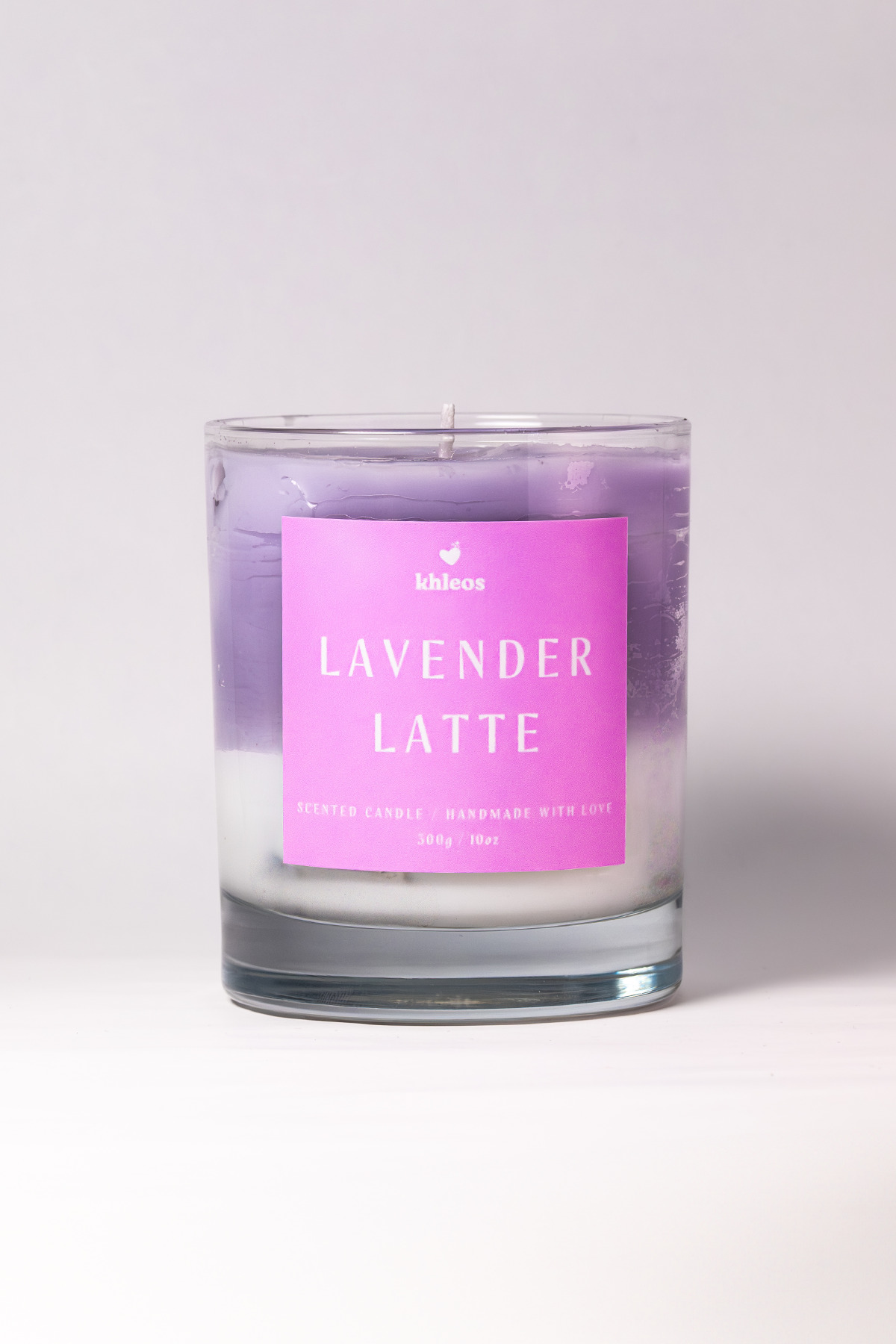 Lavender Latte Lavanta Kokulu Mor Mum, 300 g, 9x7 cm | Kokulu Dekoratif Mum